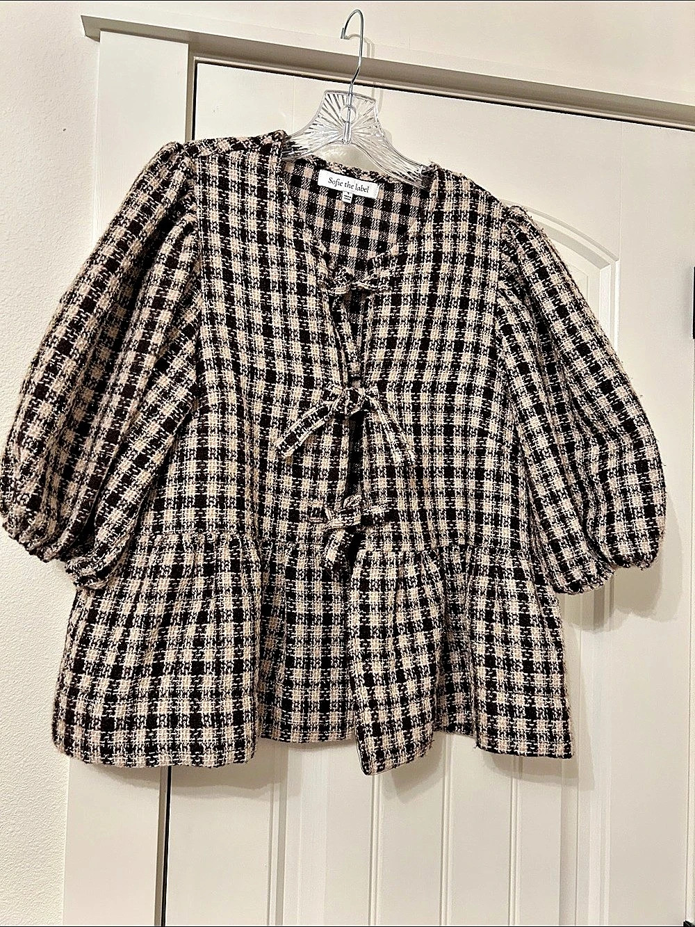 Sofie the Label Checkered Jacket in Brown & Black